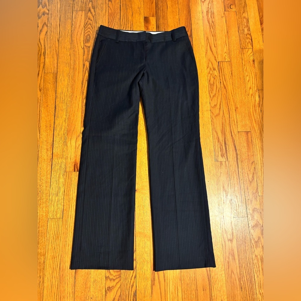 J. Crew Black Pinstripe Trousers